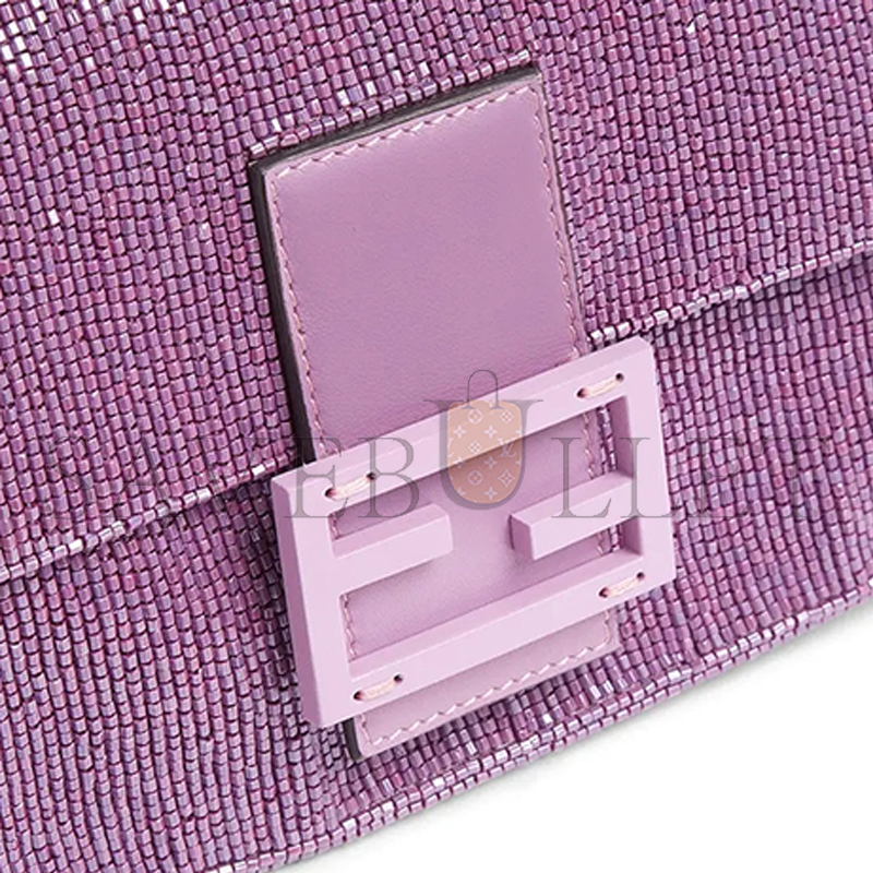 F**di beaded baguette purple shoulder bag 8br600am2lf1jco (27*15*6m)